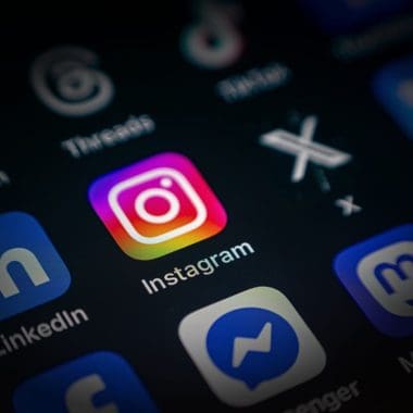 Instagram app icon among other social media icons, representing digital marketing and social media management services by Bluemoon Creative Agency.