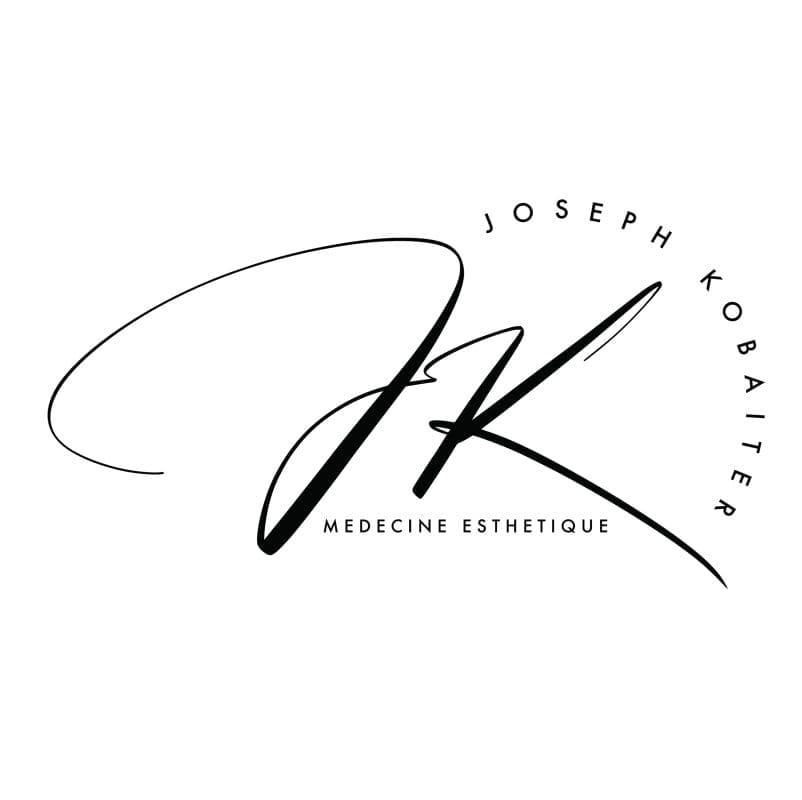 Logo of Joseph Kobaiter, featuring stylized initials "JK" and the text "Medecine Esthetique," representing a brand in aesthetic medicine.